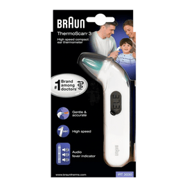 Alcohol Ninja Braun ThermoScan 3 Ear Thermometer Pack of 1 UW001