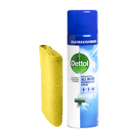 Alcohol Ninja Dettol All In One Disinfectant Spray and Ultra Plush Microfibre Towel 500ml DS001