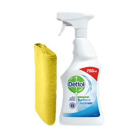 Alcohol Ninja Dettol Surface Cleanser Antibacterial Spray & Ultra Plush Microfibre Towel 750ml DT001