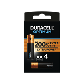 Alcohol Ninja Duracell Optimum AA Alkaline Batteries Pack of 4 FD001