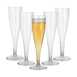 Alcohol Ninja Elegant Reusable Plastic Champagne Flutes Pack of 5 PE003