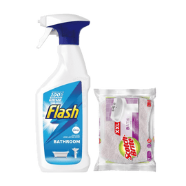 Alcohol Ninja Flash Bathroom Cleaner Spray & Scrub Sponge 450ml FL001