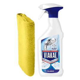 Alcohol Ninja Viakal Classic Bathroom Limescale Remover Spray Microfibre Towel Bottle 750ml VA001