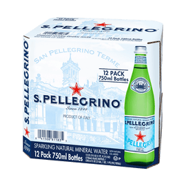 San Pellegrino Sparkling Natural Mineral Water 12 x 750ml - www.alcohol.ninja