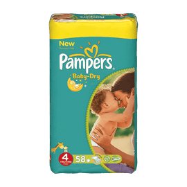 Pampers Baby Dry Size 4 Pack of 58 - www.alcohol.ninja