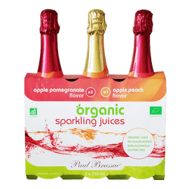 Paul Brassac Organic Sparkling Fruit Juice 3 x 750ml - www.alcohol.ninja