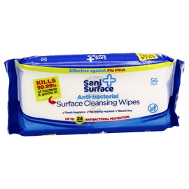 Sani Surface Anti-Bacterial Surface Cleansing Wipes Pack of 56 - www.alcohol.ninja