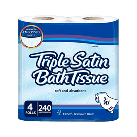 Triple Satin Bath Tissue 4 Rolls - www.alcohol.ninja