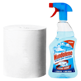 Windolene Glass & Shiny Surfaces with 2-ply White Roll 750ml - www.alcohol.ninja