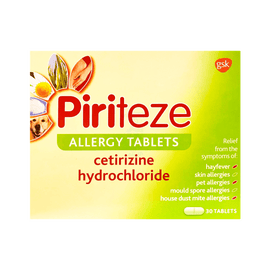 Piriteze Allergy Relief Tablets Pack of 30 - www.alcohol.ninja